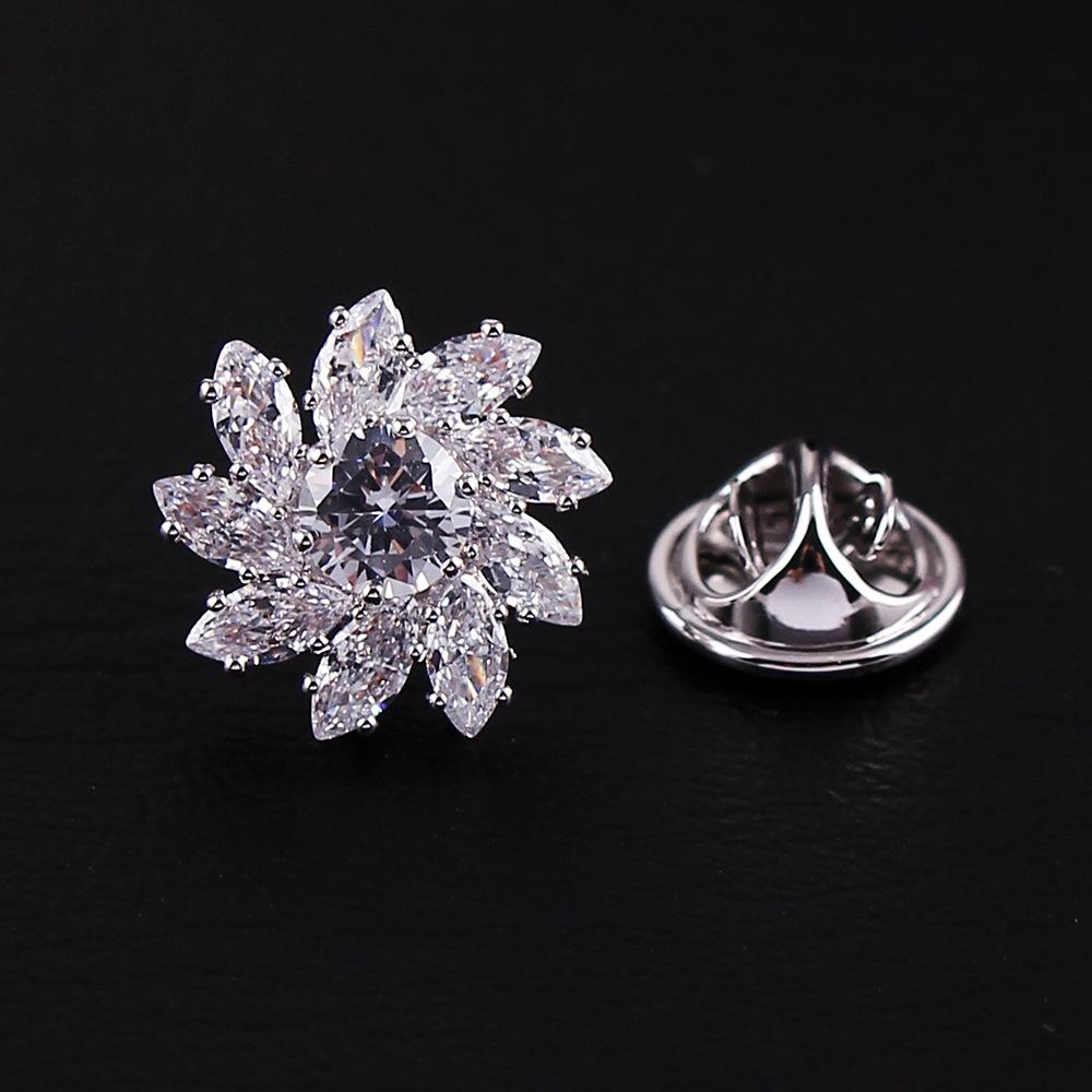 Personalized Pinwheel Brooch: High-End Zircon-Inlaid Unisex Lapel Pin with Anti-Exposure Buckle