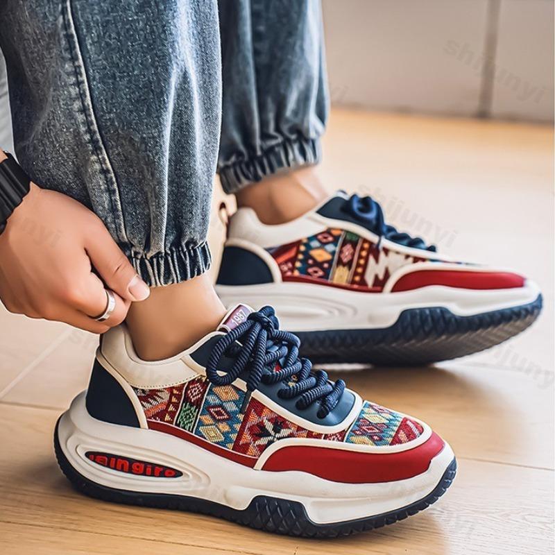 Fashion 2025 New Men's Casual Shoes Spring Mesh Breathable Comfortable Versatile Thick Sole Shoes Fashion Trend Non slip Chunky sneakers