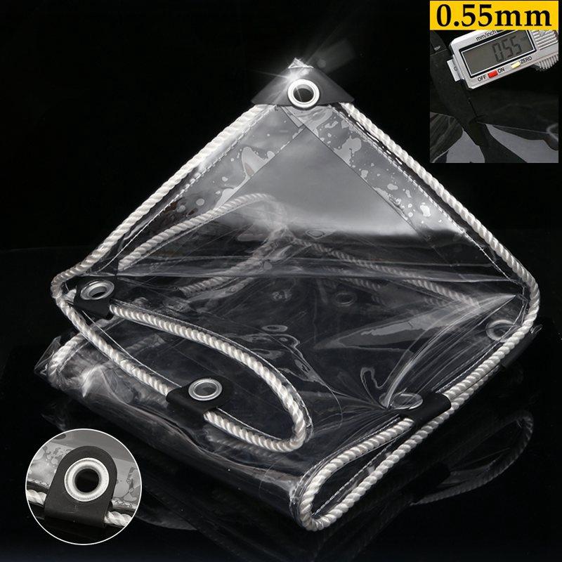 0.55mm Transparent PVC Tarpaulin Garden Greenhouse Plant Keep Warm Rainproof Gazebo Furniture Waterproof Clear Tarp Canopy