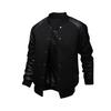 Cappotto da uomo con colletto alla coreana, colori a contrasto, tasche grandi, patchwork, giacca baseball casual per l'uso quotidiano
