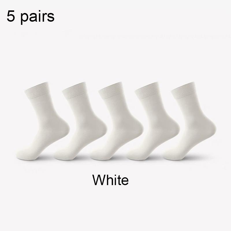 ZEXOLAP  High Quality Casual Men's Business Socks Summer Winter Cotton Socks Quick Drying Black White Long Sock Plus Size US