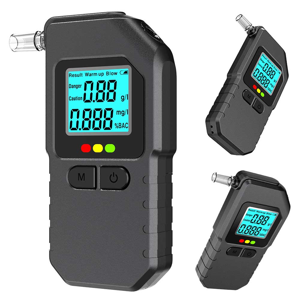 Portable Breathalyzer LCD Screen Alcohol Breathalyzer Tester High Accuracy Alcohol Detector for Family and Party Use