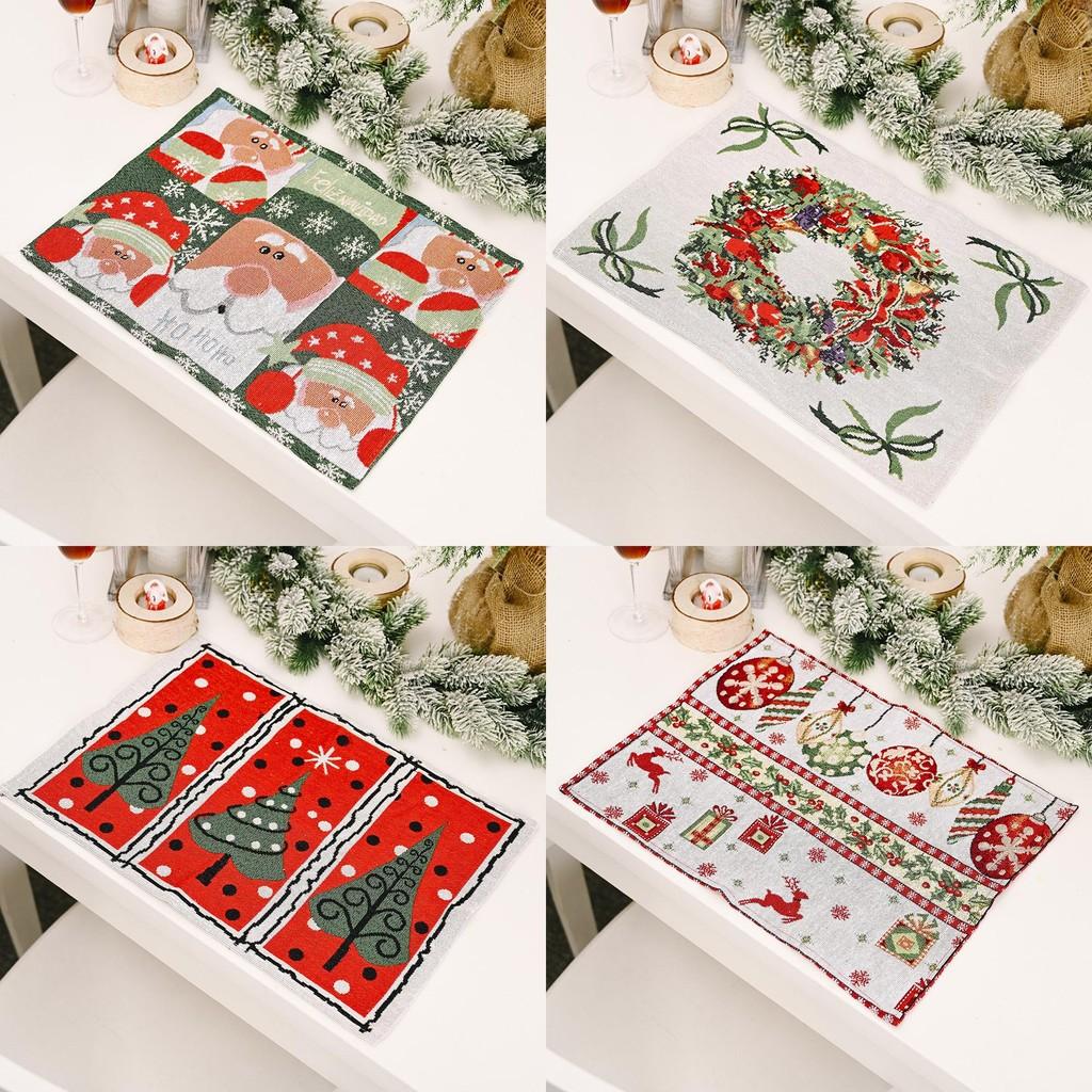 Creative Christmas Table Mats Featuring Colorful Knitted Fabric Designs For Festive Dining