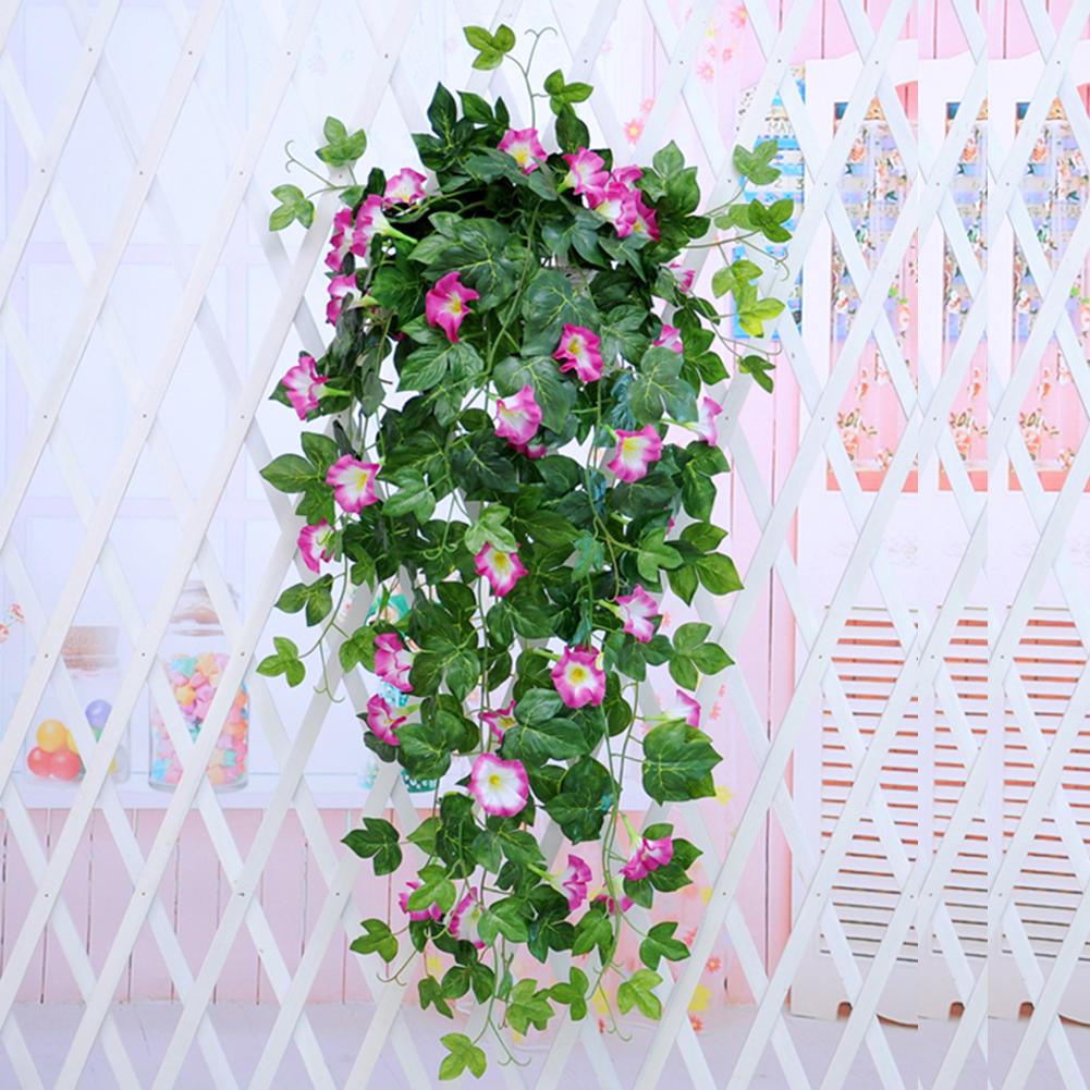 Artificial Morning Glory Vine Simulation Flower Vines Garland for Stairway Outdoor Fence