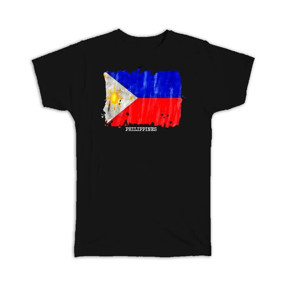 Gift T-Shirt : Philippines Flag Asia Travel Expat Country Watercolor 4XL