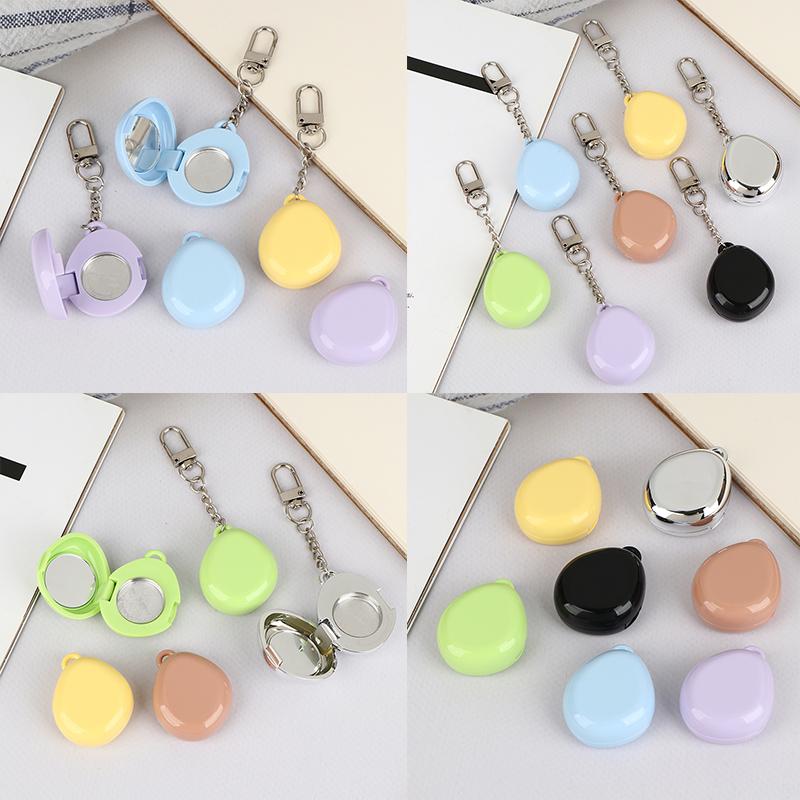 Colorful Keychain Empty Makeup Compact Diy Refill Case With Aluminum Tray Portable Cosmetic Storage Small Blush Container