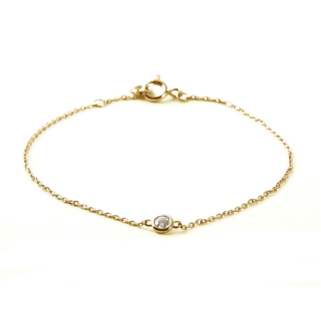 

Діамантовий Лабораторний Муасанітовий Браслет для Жінок, SV925, Популярне Жовте Золото з Ланцюжком Азукі [Набір у Подарунковій Коробці]