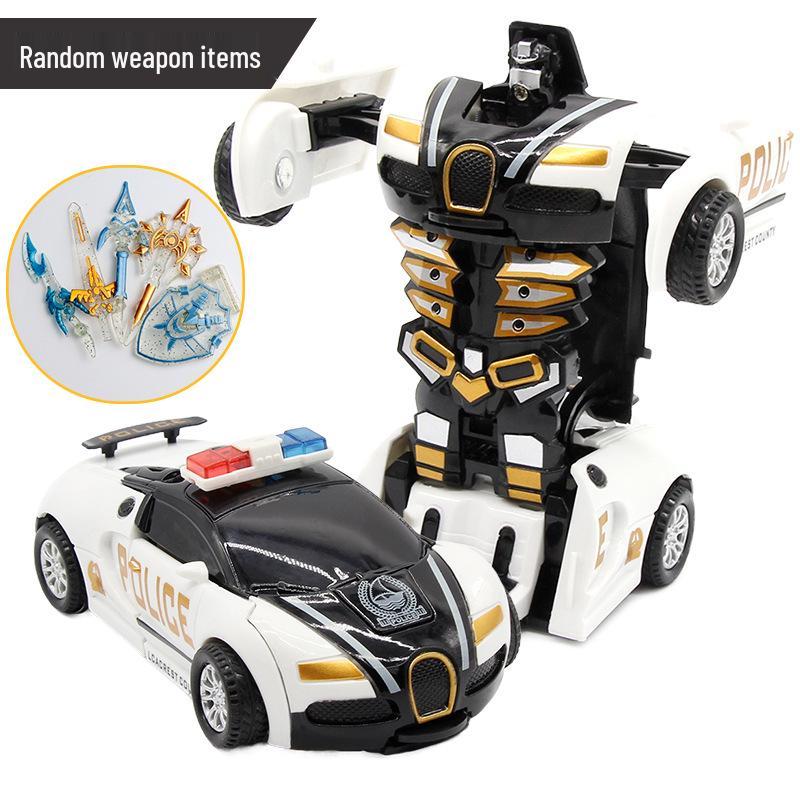 Popular Children's Deformed Toy Robot and Car Set for Educational Play at Street Markets and Night Stalls.