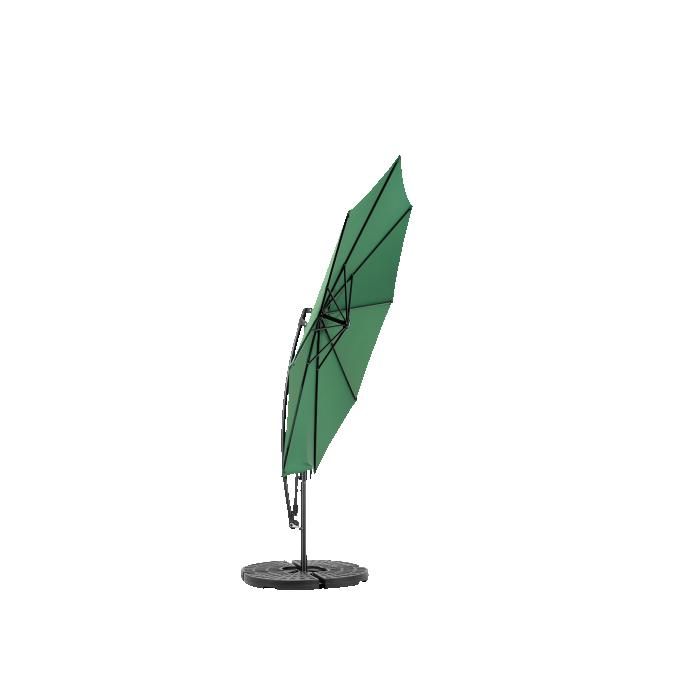 Parasol Extérieur Rectangulaire Double Face De 4,5 M Avec Manivelle (vert Foncé). (sans Pied)