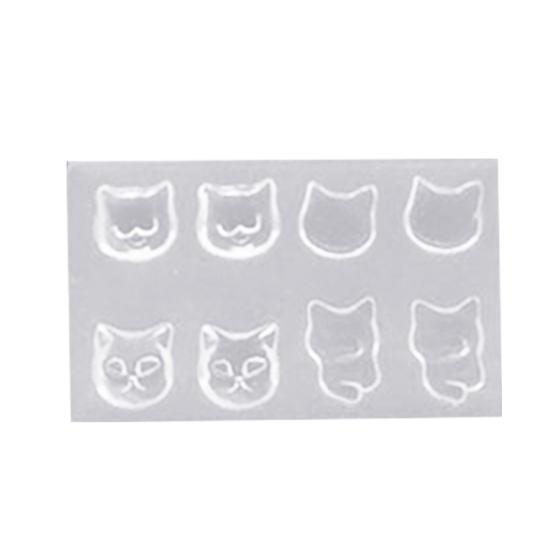 Cat Ice Cream Nail Ornament Carving Silicone Mold Jewelry Decor Making Tools