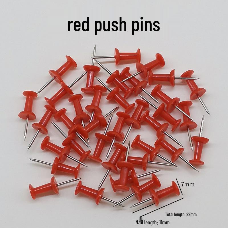 Five-Color Transparent I-Shaped Thumbtacks for Office or DIY Cork Boards