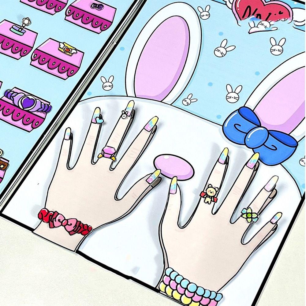 Homemade Nail Shop Quiet Book Sticker Book Waffle Knead Quiet Book 3D   DIY