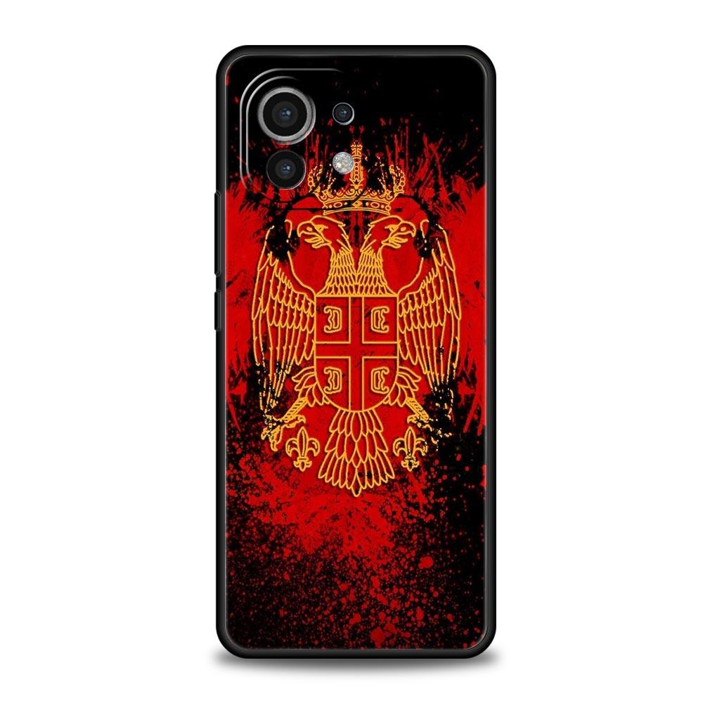 

Serbia Flag Phone Case For Xiaomi Mi 15 14 Pro 13 12 11 Lite 5G 10T 11T 12T 13T 14T Poco X6 X5 X4 X3 NFC F3 F4 GT Black Cover Poco X6 Pro