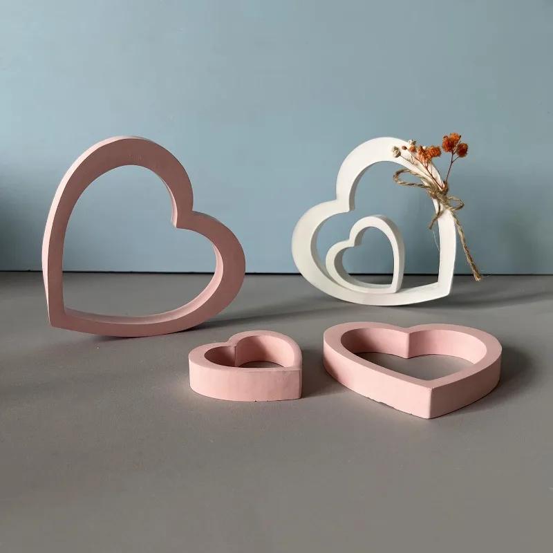 Top Quality Silicone Mold for Heart-shaped Pendants - Large Medium And Small Hollow Love Ornament Valentine's Day Decorative