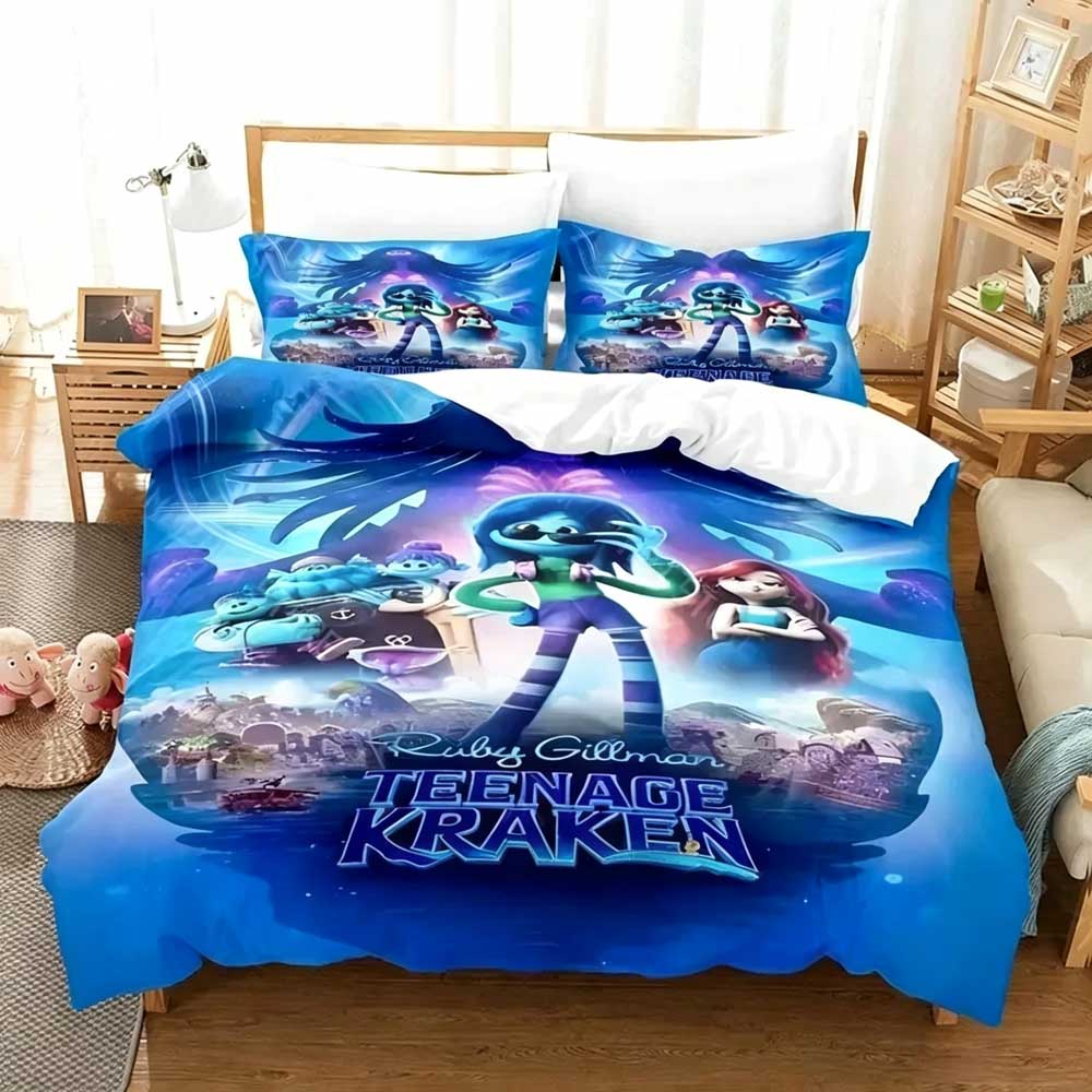 Ruby Gillman Cartoon Duvet Cover Pillowcase Print Girl Bedding Set For Kids Adults Single Double King Large Size