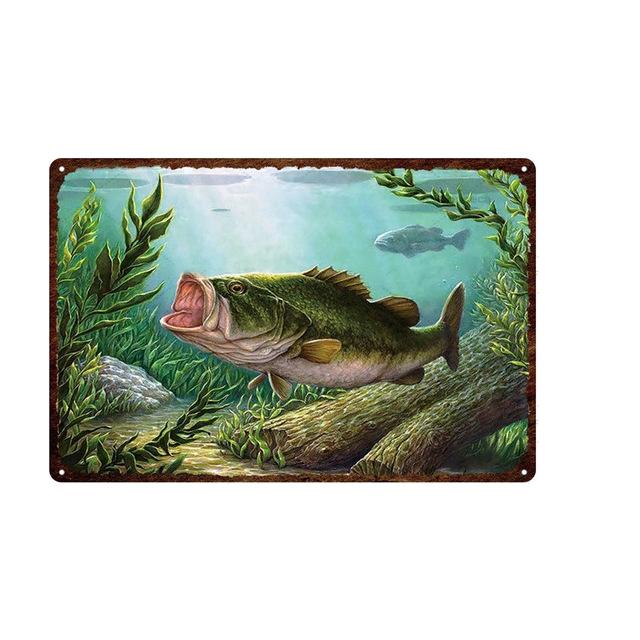 To Fishing Tin Sign Man Cave Metal Sign Vintage Painting Pin Up Wall Decor Countryside Garden Farm Decoration Plate Plaque