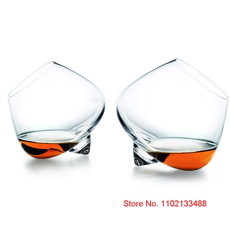 2022 Shaking Cope Gyro Spinning Whiskey Glass Cone Base Declining Rocking Wine Cup Liquor Cognac Martell Crystal Whiskey Tumbler