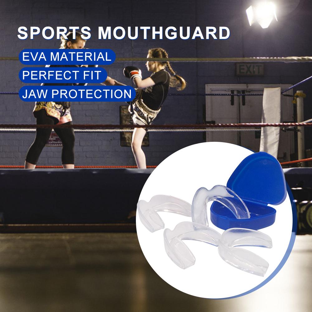 4Pcs Mouth Guard with Storage Case Anti-Grinding Teeth Protection EVA Mouth Protector Transparent for Teeth Clenching at Night