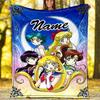 Customizable Sailor Moon  Throw Blanket – Personalized Name, All-Season Cozy Snug Blanket, Machine Washable, Personalized Blanket