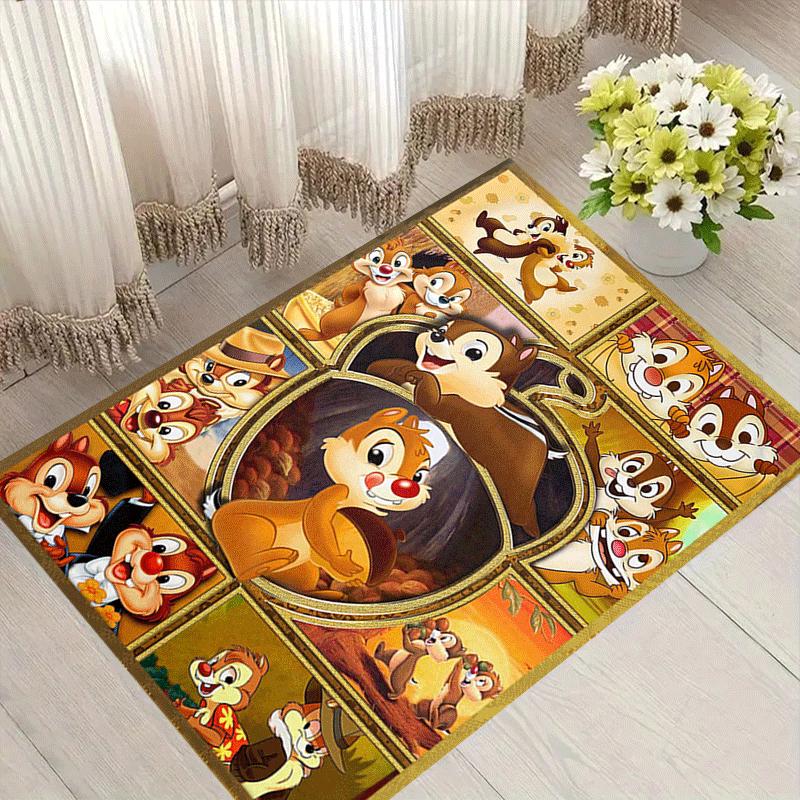 

1pc Chip An Dale Rug Anti Slip, Non Shedding, Stain Defying, Ideal for Living, Bedroom & Laundry Handcrafted Home Decor 60cm by 90cm