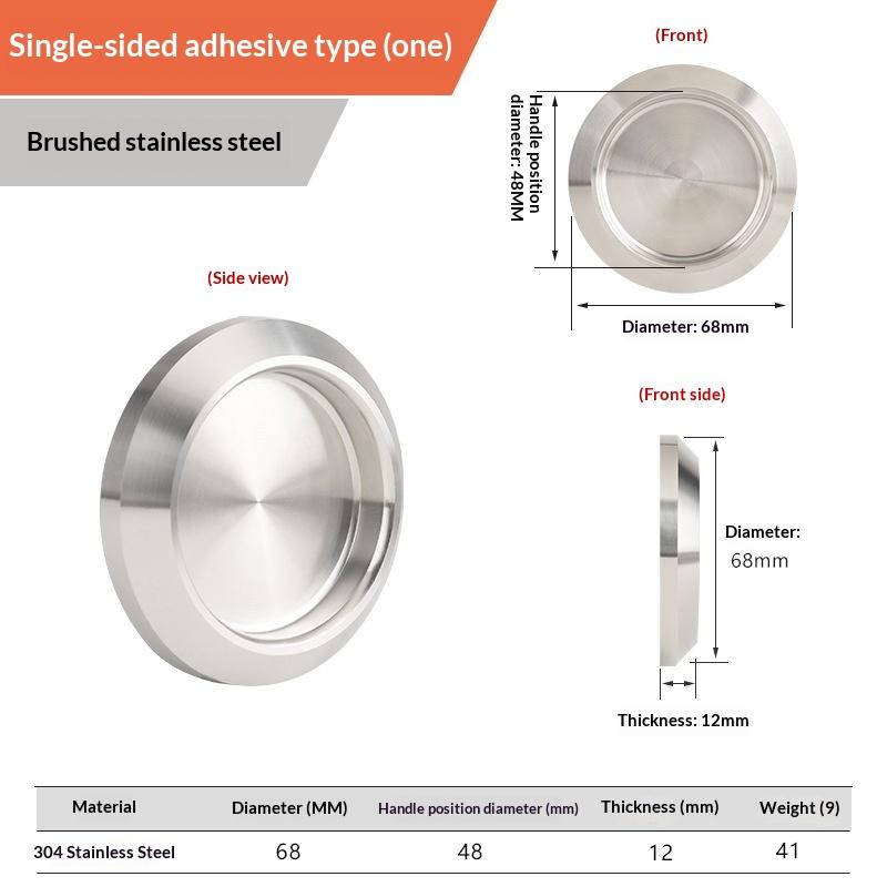 Multifunctional Stainless Steel Invisible Door Handle Concealed Sliding Cupboard Handles Embedded Furniture Handles Glass Doors