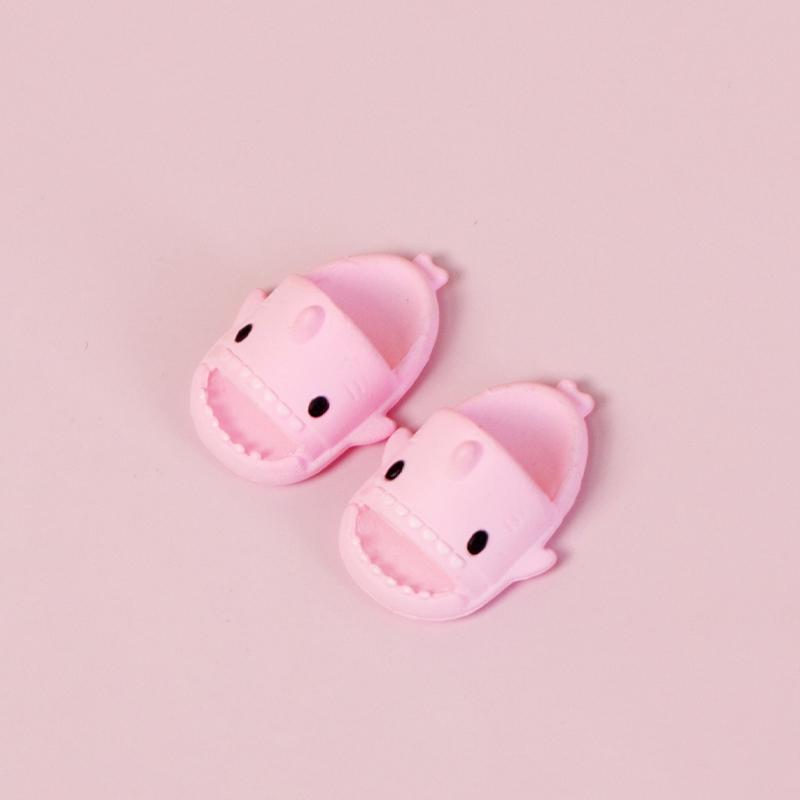 Perfect Pair Of 1:12 Dollhouse Miniature Things Cute Shark Slippers Doll Shoes Suit For Ob11 1/12 Bjd Doll Gsc DOD YMY Doll Accessories