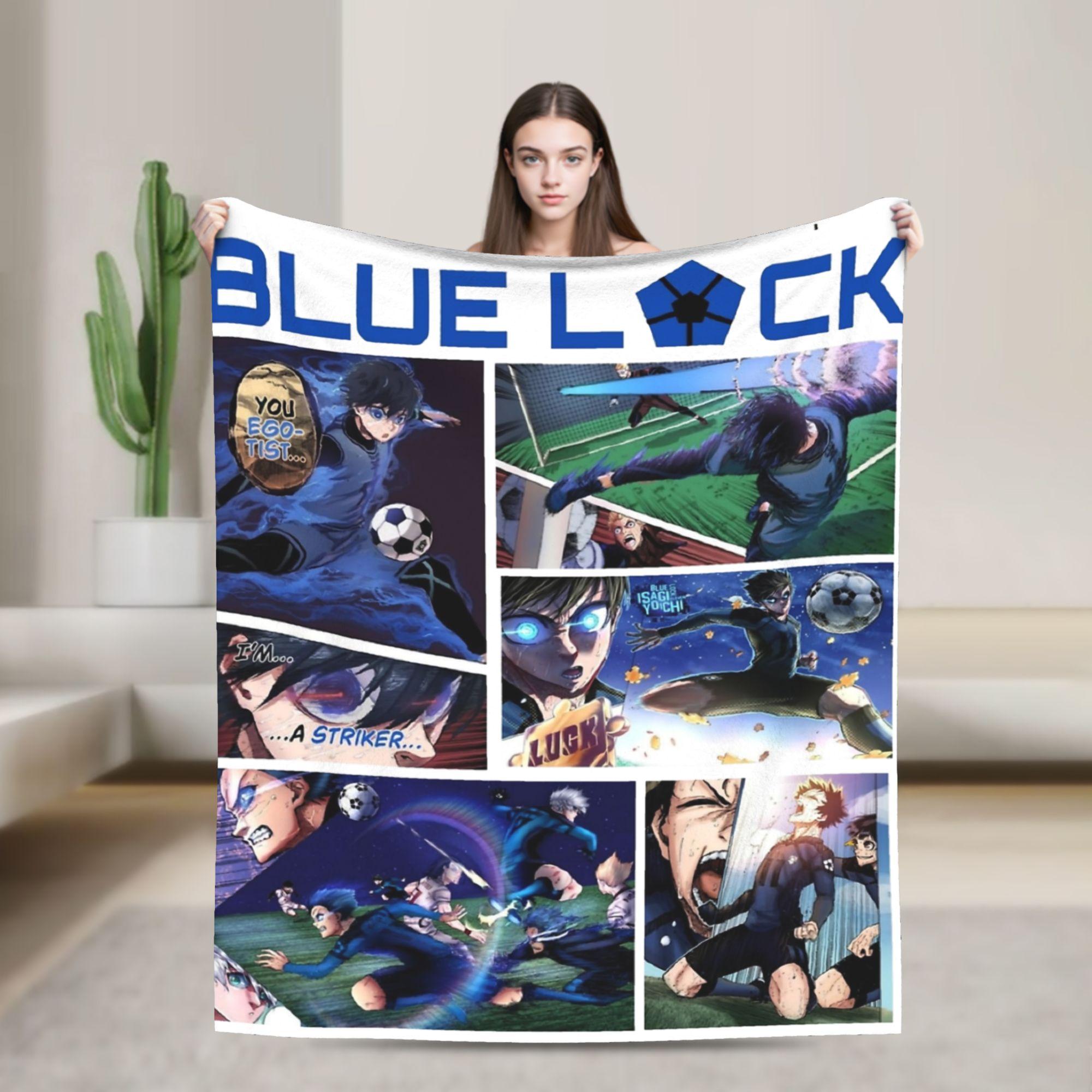 Isagi Yoichi Blue Lock Blanket Anime Football Manga Flannel Funny Warm Throw Blankets for Bedspread Autumn/Winter Couch 30x40in