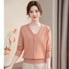 New spring and autumn thin sweater bottoming shirt, mid-mother spring vacation two-piece knitted long-sleeved shirt
