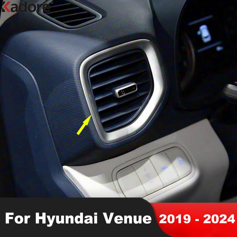 Car Front Side Air Condition Vent Outlet Cover Trim For Hyundai Venue 2024 Carbon Interior Accessories