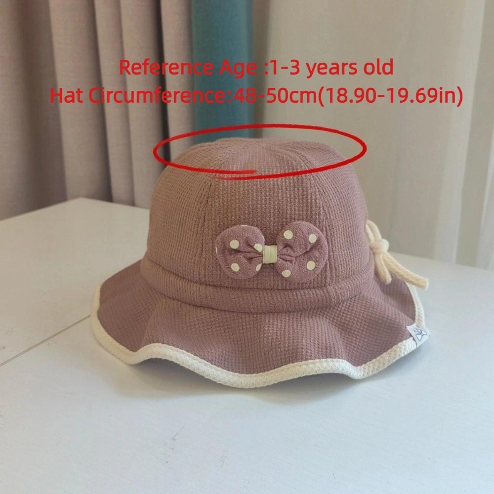 Ruffle Bows Baby Bucket Hat Breathable Adjustable Drawstring Toddler Basin Cap Cute Comfortable Baby Sun Visor Hat Travel
