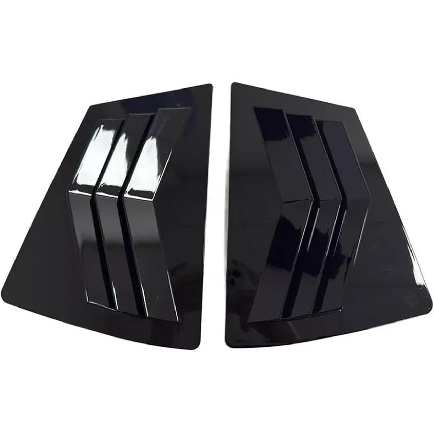 Compatible for Mazda 3 2009-2013 Car Rear Louver Window Side Shutter Cover Trim Sticker Vent Scoop ABS Carbon Fiber Black Auto Accessories(Gloss Gloss Black