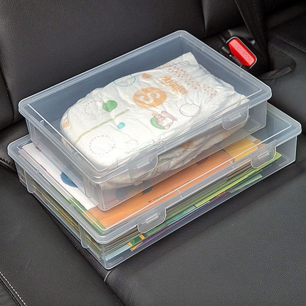 Transparent Desktop Storage Case Multifunctional Dustproof Stationery Organizer Eco-Friendly PP Large Capacity File Box