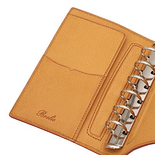 Brelio System Planner, Bible Size, Minerva Box Ring, 20mm Diameter, Belt Flap, Natural, 593