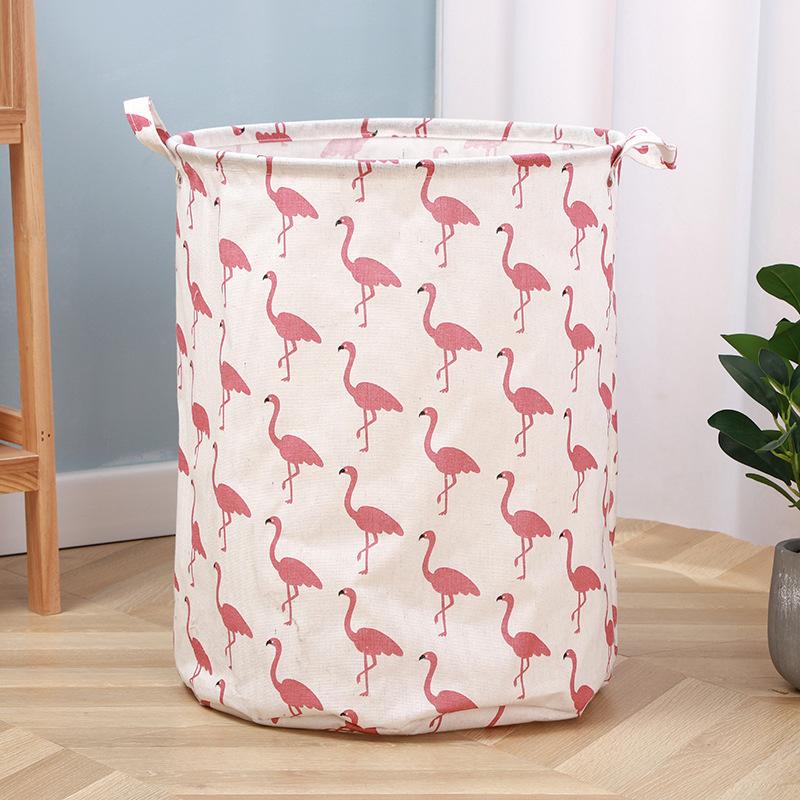 Coș rotund pentru haine murdare Coș portabil pentru rufe din țesătură Coș de rufe pliabil rezistent la praf Găleată de depozitare multifuncțională articole diverse