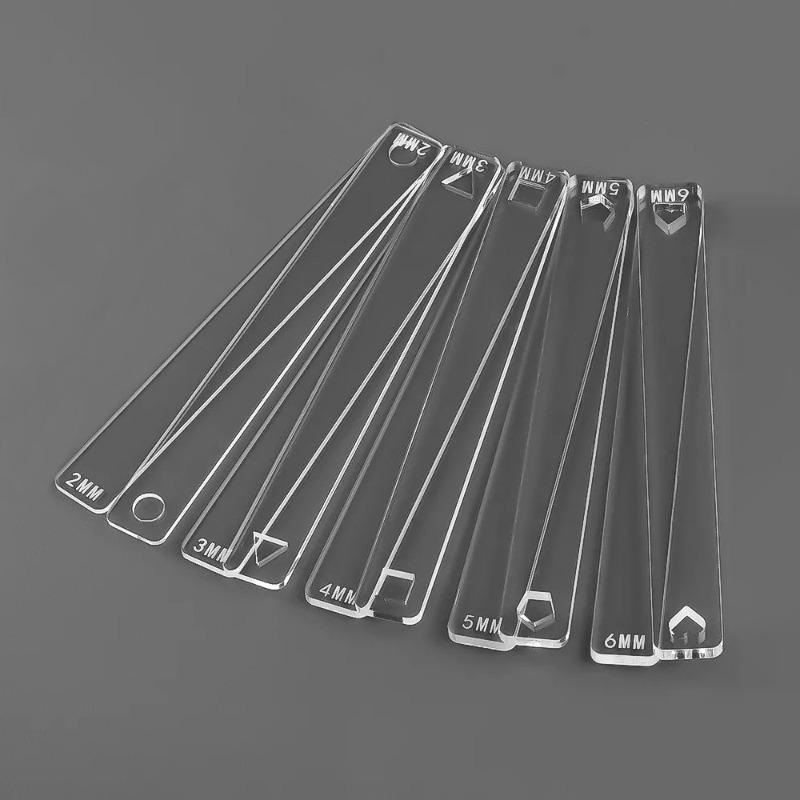 10pcs Soft Clay Thickness Flattening Ruler Rolling Pad Flattening Tool DIY Handicraft Auxiliary 2/3/4/5/6mm Clay Rolling Tool Light Grey