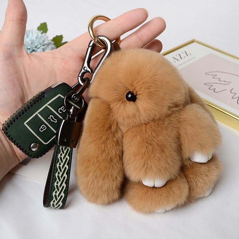 15Cm Rabbit Fur Keychain Women Bag Car Key Chain Pendant Decoration Jewelry Bags