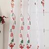 Christmas Santa Claus Embroidered Curtain American Style Festive Atmosphere Decor Sheer Pole Curtain for Living Room Bedroom