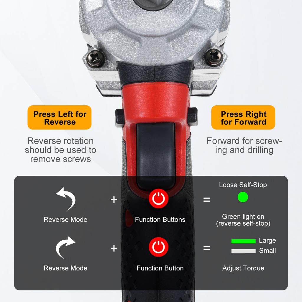 2 in 1 Cordless Impact Wrench Hammer 750Ft lbs (1000N.m) 21V 3000RPM Brushless Electric Impact Wrench with 2 Sockets