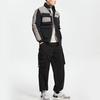 Li Ning Stand Collar Casual Color Block Short Warm Down Jacket Men Jacket Black Iron Gray AYMQ125-2