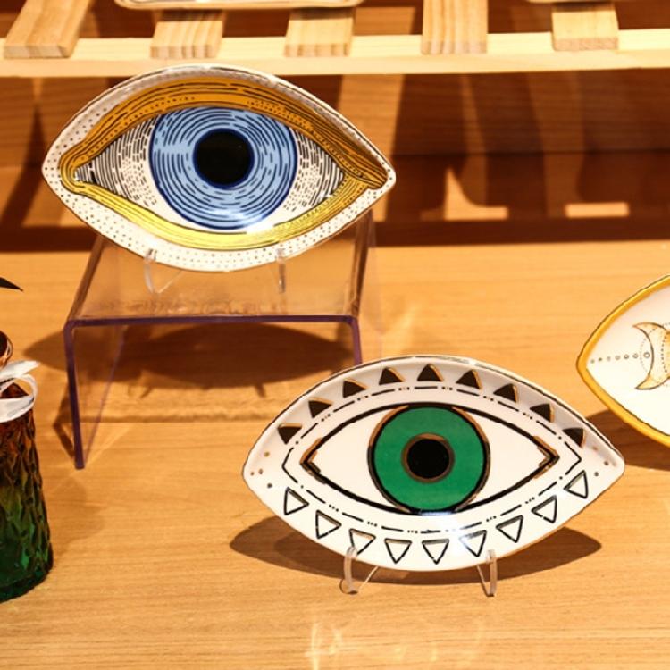 Sophisticated Stylish Eye Sturdy Ceramic Dish Elegant Solution Portable for Jewelry Organization and Display Daily Use