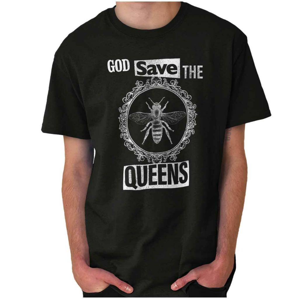 Unisex Cotton T-shirt Earth Day Activist God Save The Bee Queens Womens or Mens Crewneck T Shirt Tee