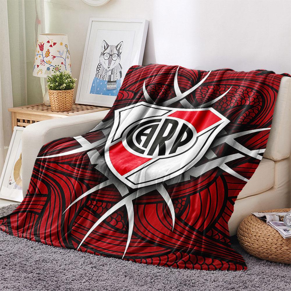 1PC Club Atlético River Plate Patterned Flannel Blanket Suitable For All Seasons for Home Decor Warmth and Comfort Gifts Holiday Present