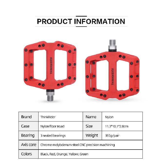 ThinkRider Flat Bike Pedals MTB Road 3 Sealed Bearings Bicycle Pedals Mountain Pedals Wide Platform Bicicleta Accessories