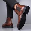 Mid-top Chelsea Boots Men's British Leather Shoes Business Martin Boots Ankle Boots