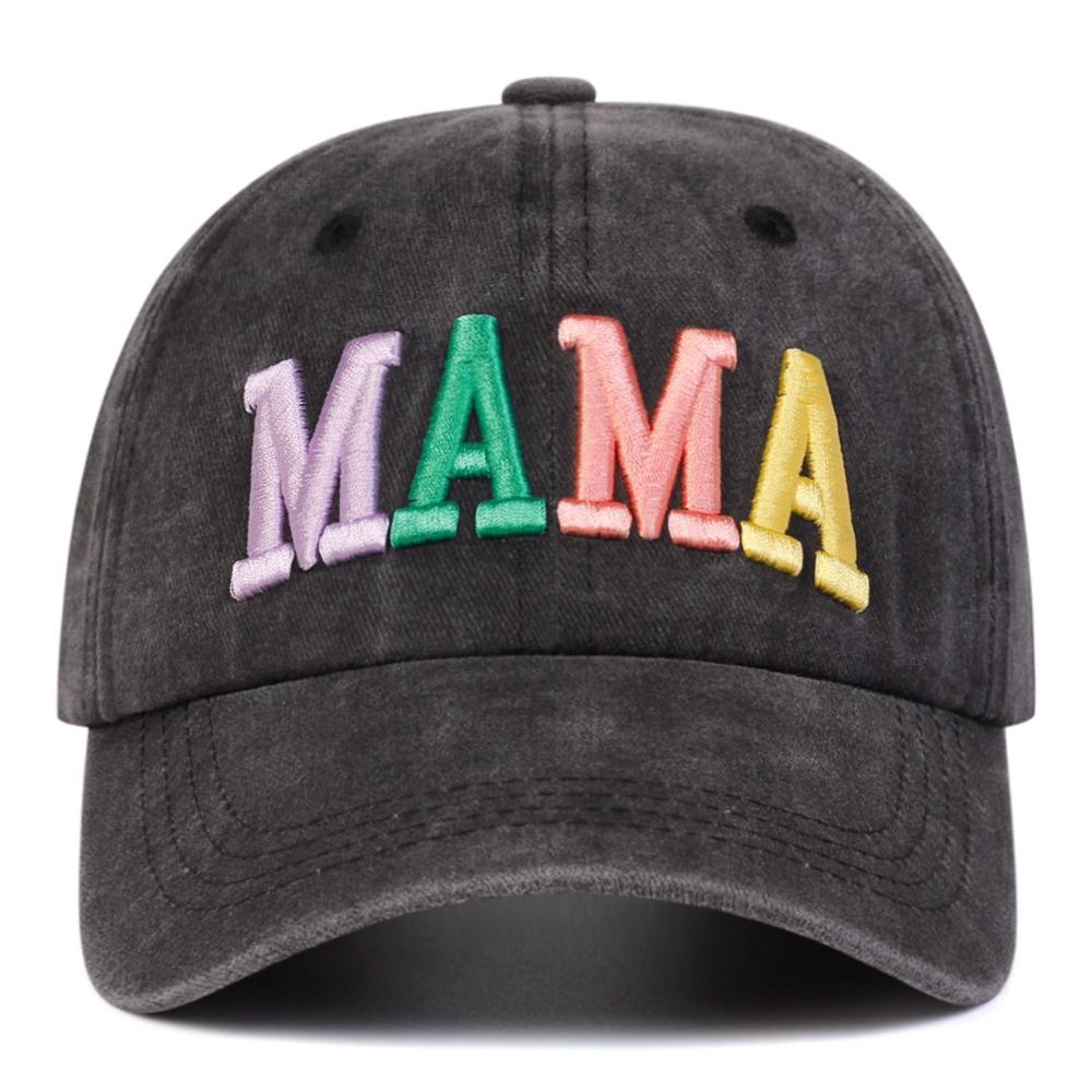 Fashion Washed Cotton MAMA MINI Embroidery Caps Vintage Breathable Parent-Unisex Baseball Hats Adjustable Baseball Cap