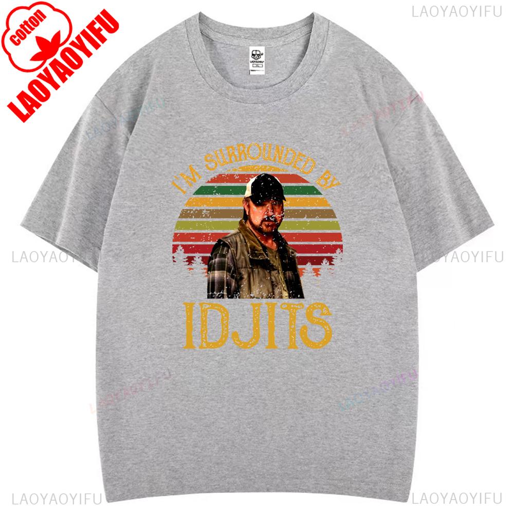 Vtipný Humor Jsem Obklopený Idjity Nadpřirozeno Bobby Singer Televizní Grafická Trička Žena Muž Vysoce Kvalitní Bavlněné Tričko Ležérní