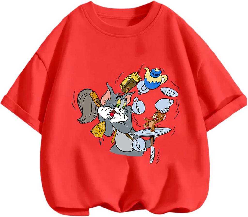 Urban Street Style Tom And Jerry T Shirt Summer Casual Short Sleeve Fashion Clothing For Kids
