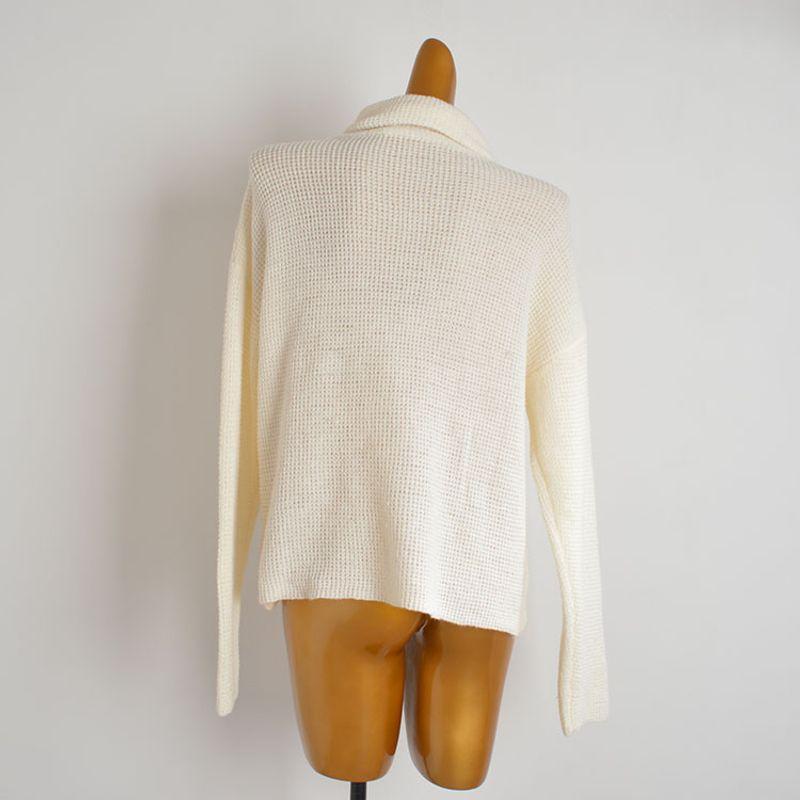 Fall and Winter New Lazy Wind Turtleneck Pullover Asymmetrical Temperament Wild Loose Slimming Sweater Knitwear Tops Women
