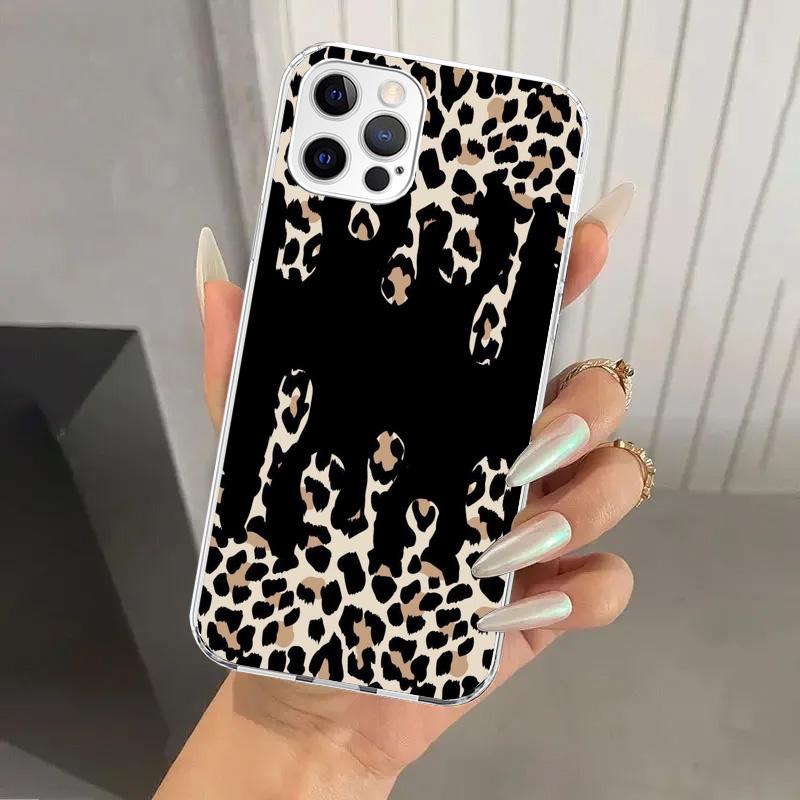 Leopard Print Phone Case for Iphone 17 Air 16 15 Plus 14 13 Mini 12 11 Pro Max 16E 7 8 SE 2020 Soft Funda Print Shell 16 15 14 1