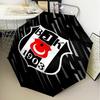 Sein?ikta? Istanbul Fußball Club Regenschirm Klappschirm, Automatikschirm 8-Speichen für Reisen, Campinggebrauch Geschenk für Halloween Weihnachten